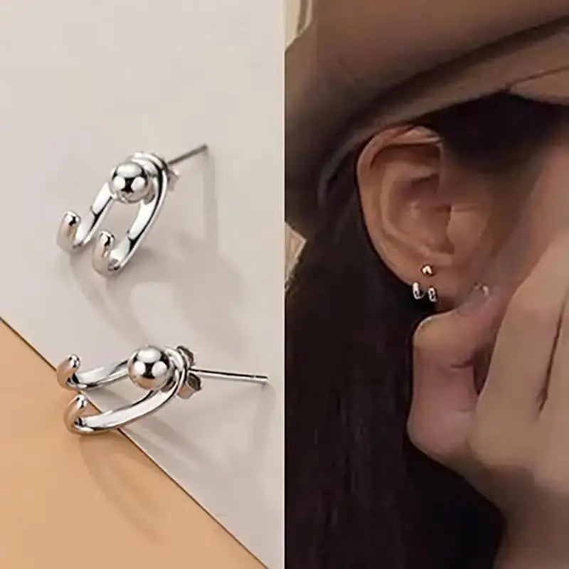 925 Silver Needle Korean Fashion Crystal Heart Earrings For Women Jewelry 2026 Trending New Luxury Women's Hoop Earrings Brincos