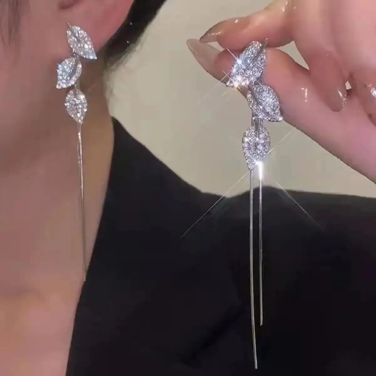 925 Silver Needle Purple Butterfly Long Tassel Earrings For Women Jewelry 2026 Trending Korean Fashion Luxury Crystal Earrings