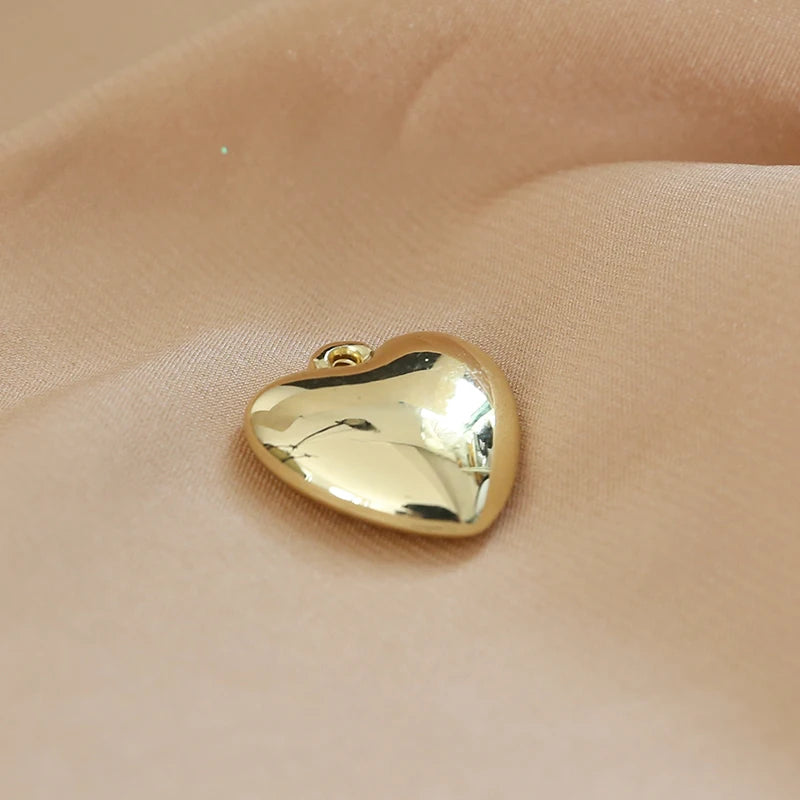 1pcs Contracted Wind Specification Smooth Love Hearts  Ball Pendant Jewelry Necklaces Earrings Diy Material Handmade Charms