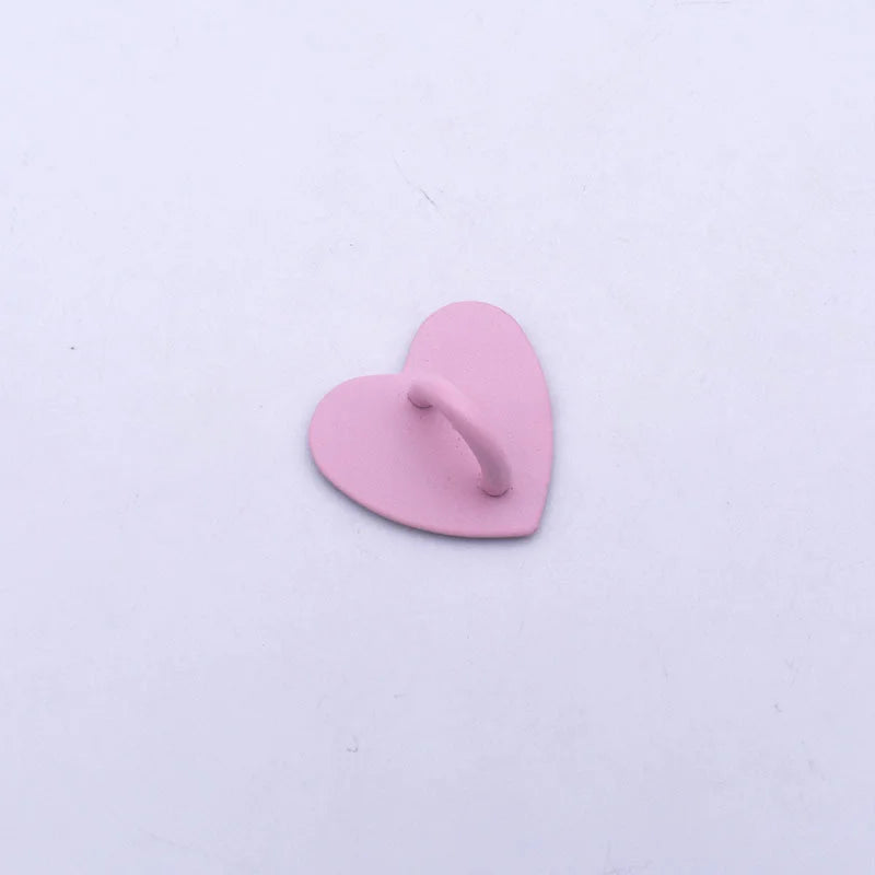 1pcs Self Adhesive Metal Heart Phone Charm Holder Mobile Phone Case Finger Ring Stand Hooks Buckle Charms Clasp Accessories New