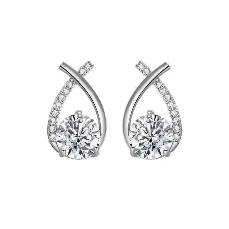 925 Silver Needle Korean Fashion Crystal Heart Earrings For Women Jewelry 2026 Trending New Luxury Women's Hoop Earrings Brincos