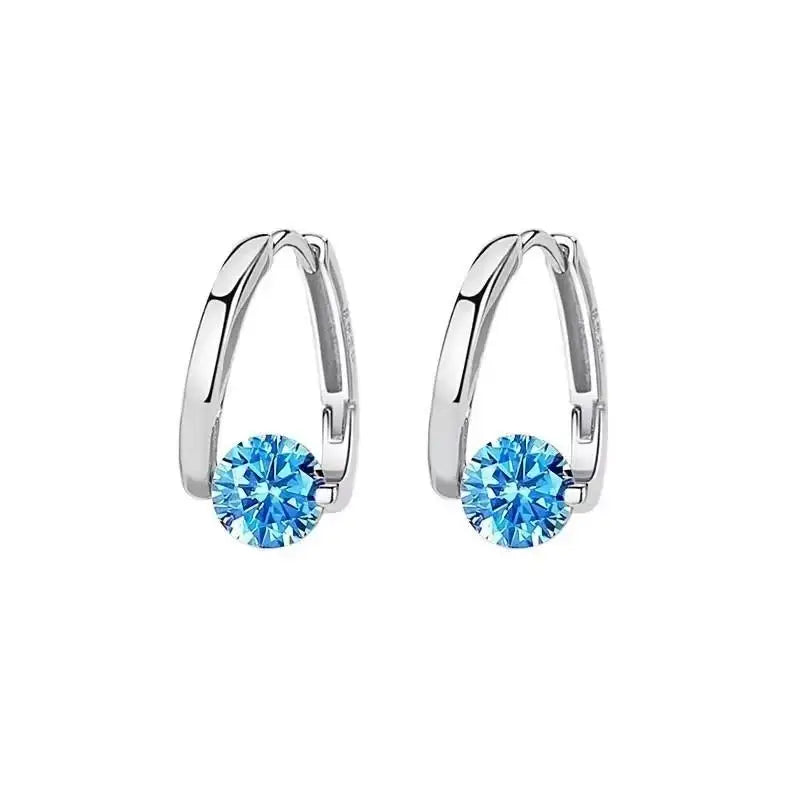 925 Silver Needle Korean Fashion Crystal Heart Earrings For Women Jewelry 2026 Trending New Luxury Women's Hoop Earrings Brincos
