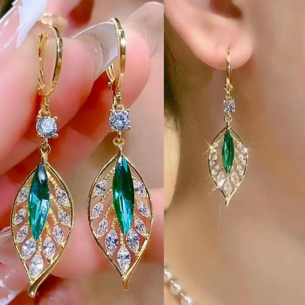 925 Silver Needle Vintage Green Crystal Butterfly Drop Earrings For Women Jewelry 2026 Trending Luxury Zircon Women's Earrings
