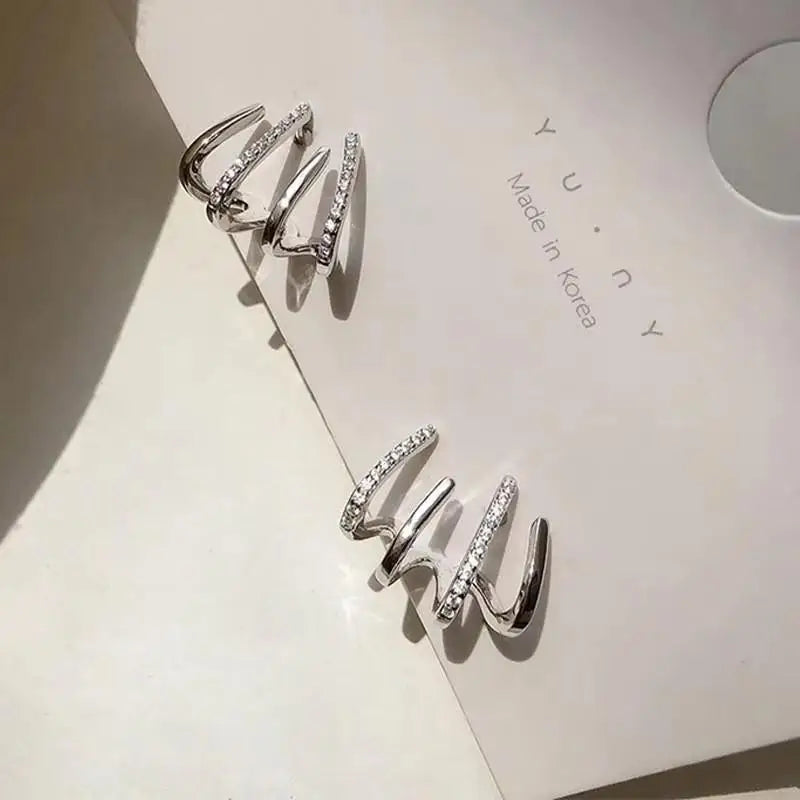 925 Silver Needle Korean Fashion Crystal Heart Earrings For Women Jewelry 2026 Trending New Luxury Women's Hoop Earrings Brincos