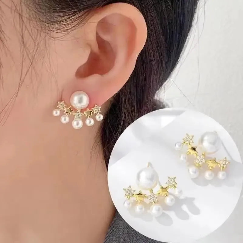 925 Silver Needle Korean Fashion Zircon Geometric Earrings For Women Jewelry 2026 Trending Luxury Crystal Cross Stud Earrings