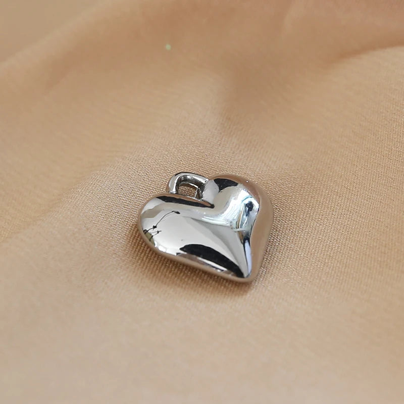 1pcs Contracted Wind Specification Smooth Love Hearts  Ball Pendant Jewelry Necklaces Earrings Diy Material Handmade Charms