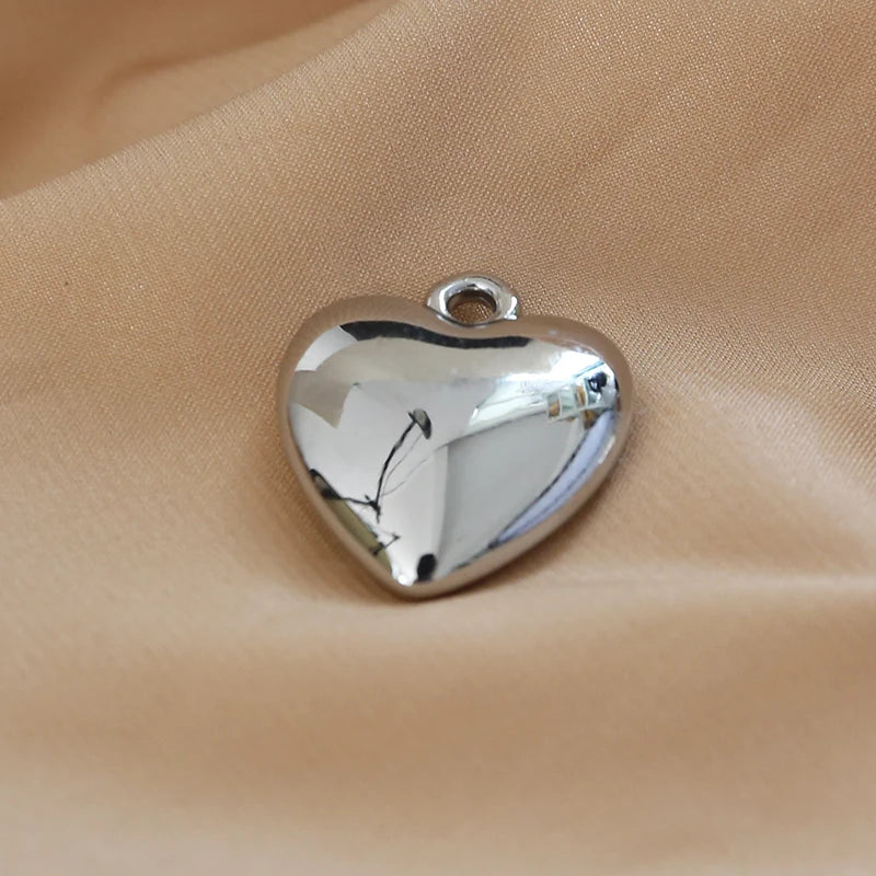 1pcs Contracted Wind Specification Smooth Love Hearts  Ball Pendant Jewelry Necklaces Earrings Diy Material Handmade Charms