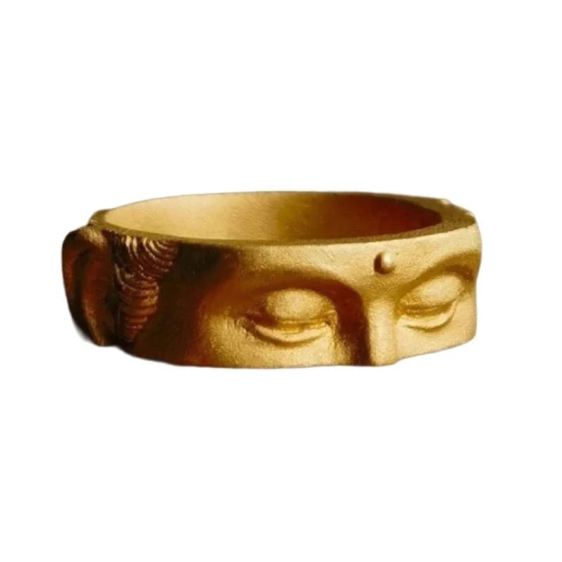 Allergy Free Rings Adjustable Buddhas Half Face Shaped Open Rings Buddhist Finger Rings Ornament Handmade Jewelry