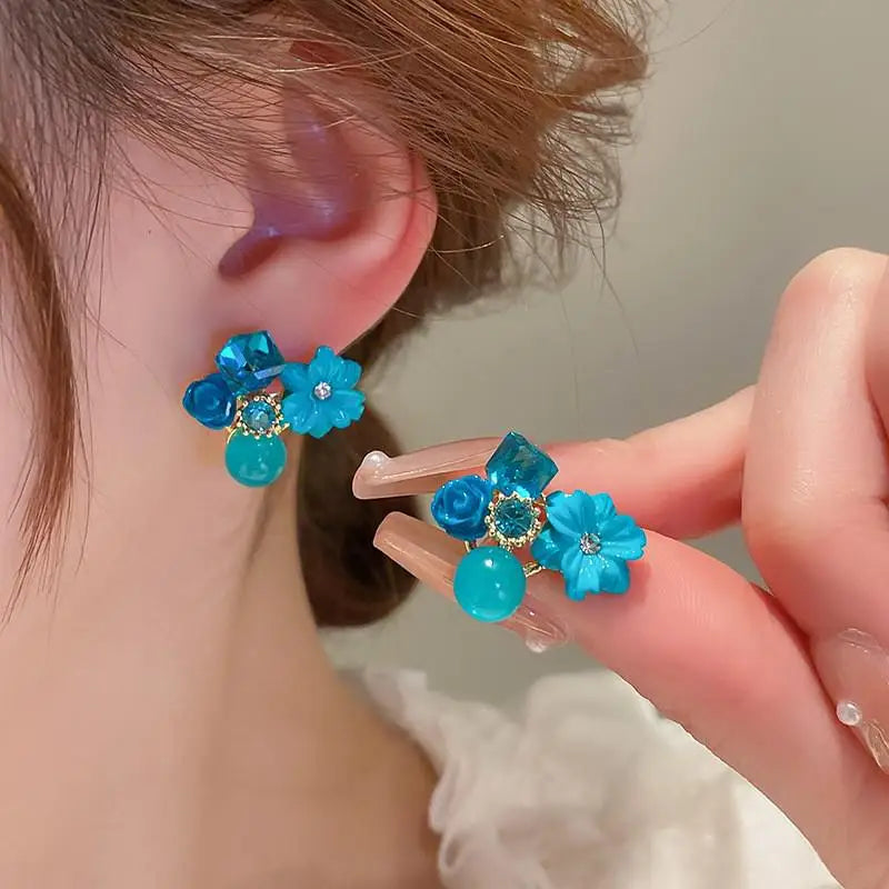 925 Silver Needle Vintage Green Crystal Butterfly Drop Earrings For Women Jewelry 2026 Trending Luxury Zircon Women's Earrings
