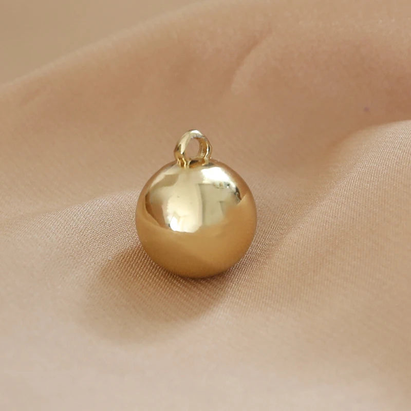 1pcs Contracted Wind Specification Smooth Love Hearts  Ball Pendant Jewelry Necklaces Earrings Diy Material Handmade Charms