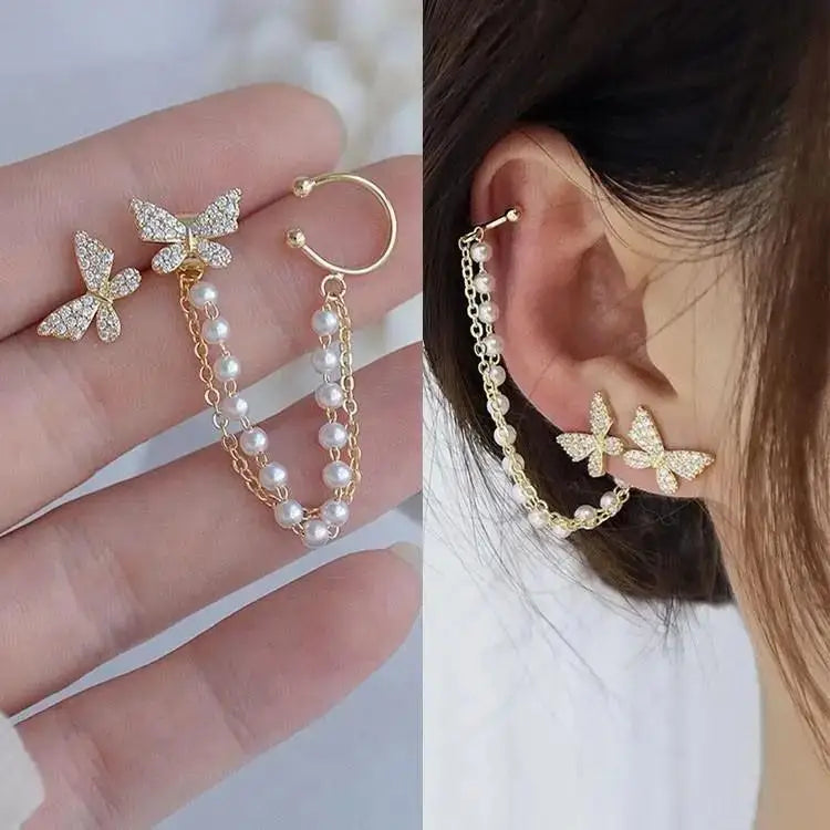 925 Silver Needle Purple Butterfly Long Tassel Earrings For Women Jewelry 2026 Trending Korean Fashion Luxury Crystal Earrings