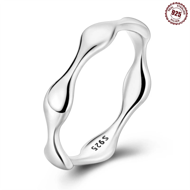 MISEFF Real 925 Sterling Silver Double Rings Simple Color Zircon Rings For Wedding Engagement Birthday Silver Jewelry Gift