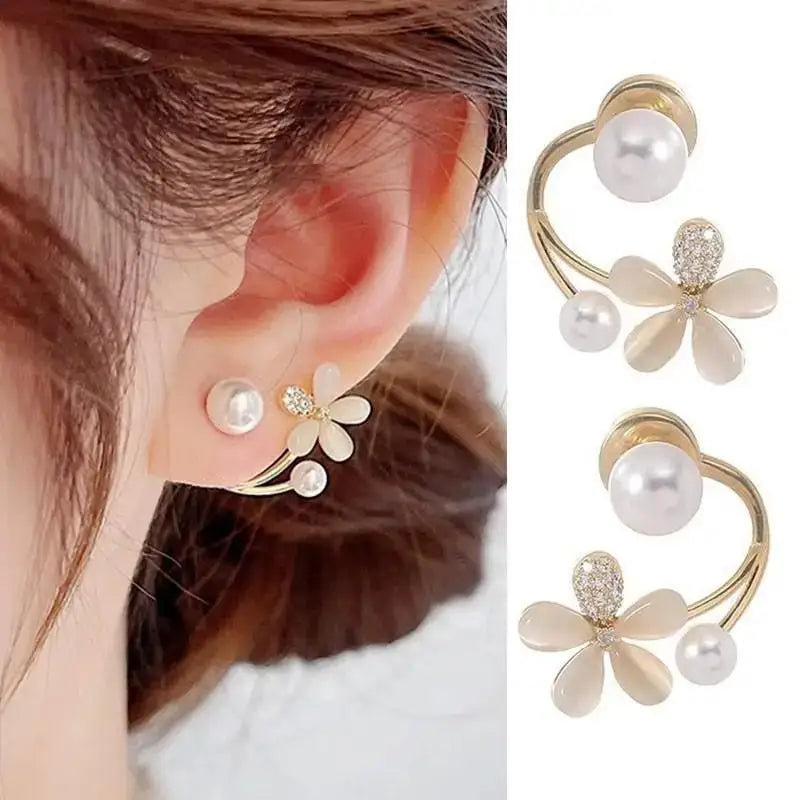925 Silver Needle Green Flower Earrings For Women Korean Fashion Jewelry 2026 Trending Luxury Zircon Leaf Women's Stud Earrings