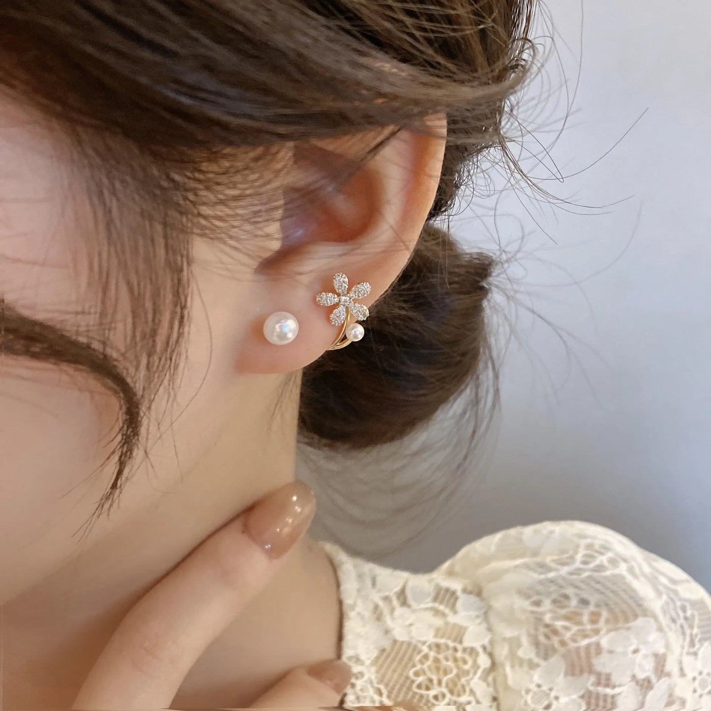 925 Silver Needle Korean Fashion Pearl Stud Earrings For Women Jewelry 2026 Trending Crystal Flower Butterfly Leaf Earrings Gift