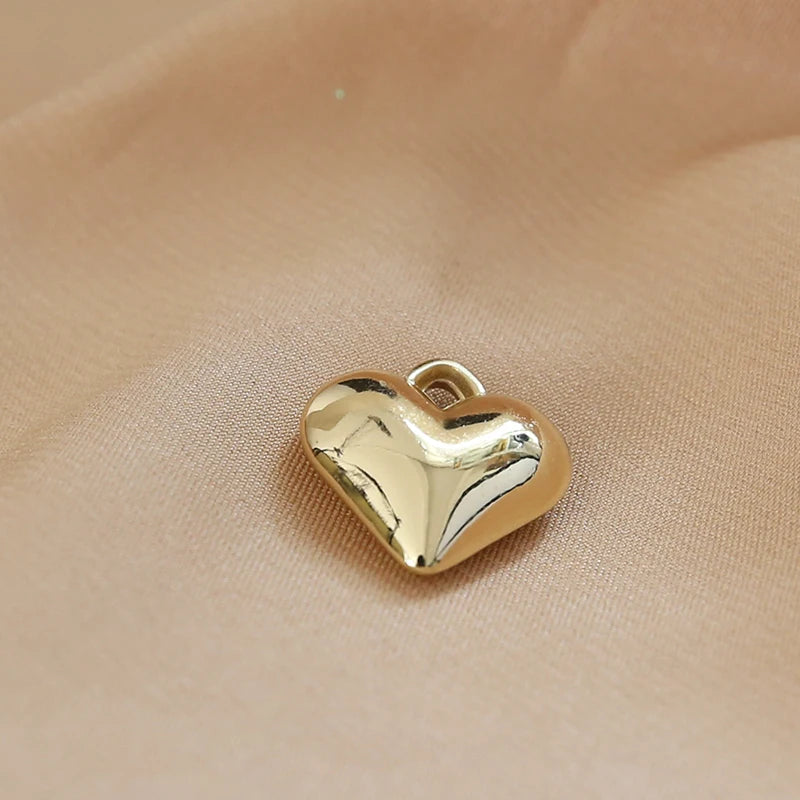 1pcs Contracted Wind Specification Smooth Love Hearts  Ball Pendant Jewelry Necklaces Earrings Diy Material Handmade Charms