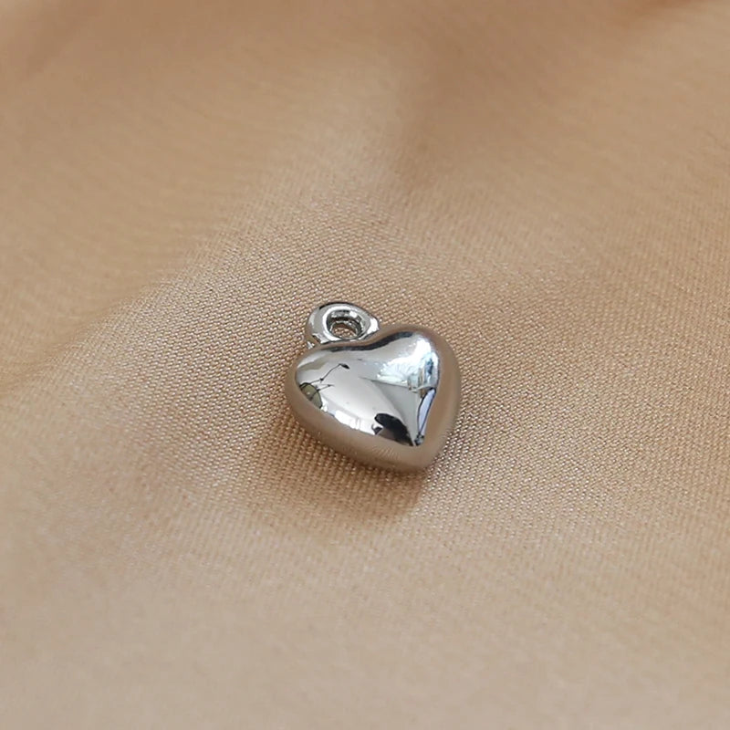 1pcs Contracted Wind Specification Smooth Love Hearts  Ball Pendant Jewelry Necklaces Earrings Diy Material Handmade Charms