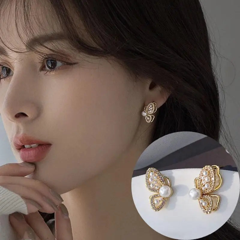 925 Silver Needle Vintage Green Crystal Butterfly Drop Earrings For Women Jewelry 2026 Trending Luxury Zircon Women's Earrings