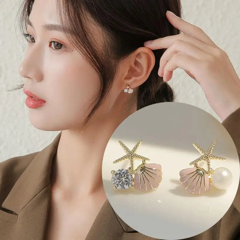 925 Silver Needle Hollow Crystal Swan Earrings For Women Korean Jewelry 2026 Trending New Luxury Animal Pearl Stud Earrings Gift