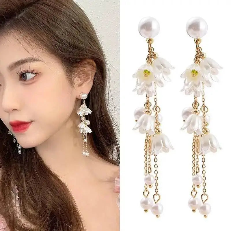 925 Silver Needle Purple Butterfly Long Tassel Earrings For Women Jewelry 2026 Trending Korean Fashion Luxury Crystal Earrings