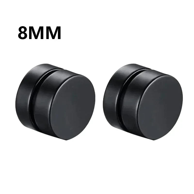 1Pairs Crystal Strong Magnetic Ear Stud Clip Earrings for Men and Women Punk Round Zircon Magnet Earrings Non Piercing Jewelry