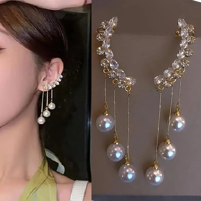 925 Silver Needle Purple Butterfly Long Tassel Earrings For Women Jewelry 2026 Trending Korean Fashion Luxury Crystal Earrings