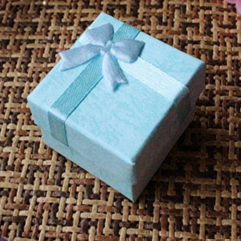 24pcs/Lot Fashion Ribbon Jewelry Box  Multi Colors Ring Earrings Pendant 4x4x3cm Display Packaging Gift