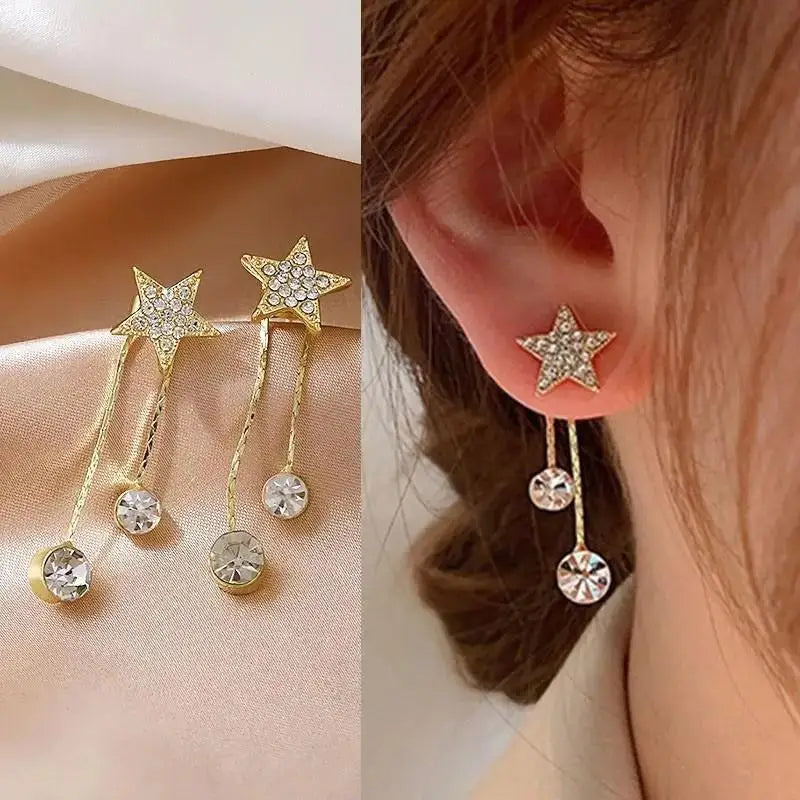 925 Silver Needle Purple Butterfly Long Tassel Earrings For Women Jewelry 2026 Trending Korean Fashion Luxury Crystal Earrings