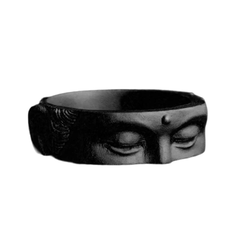 Allergy Free Rings Adjustable Buddhas Half Face Shaped Open Rings Buddhist Finger Rings Ornament Handmade Jewelry