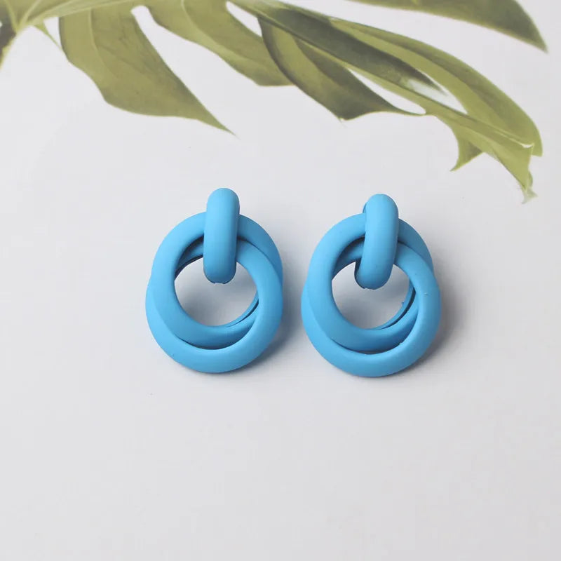 Colorful Metal Dangle Earrings for Women Personality Fashion Drop Earrings Flower Heart Pendants Earrings pendientes mujer