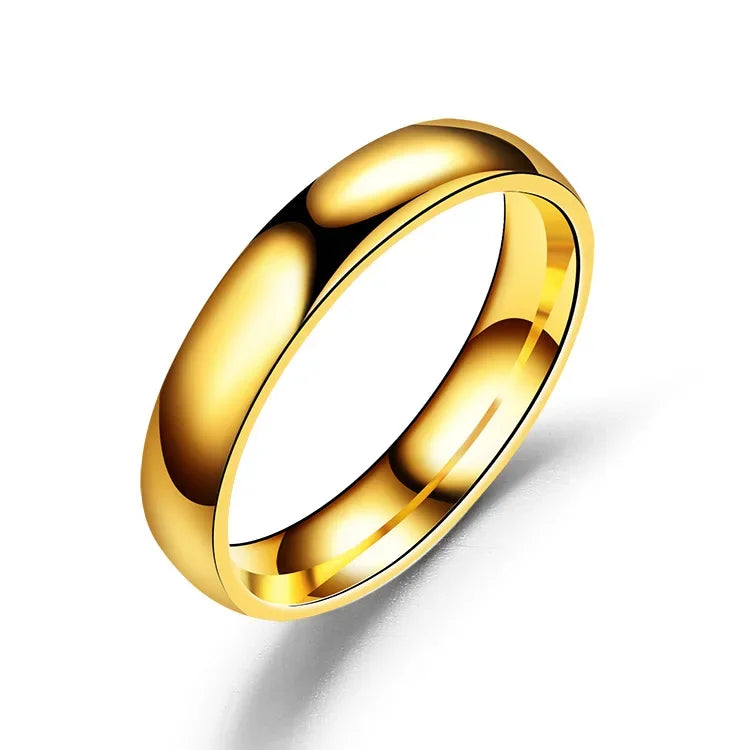 Simple 2mm 4mm 6mm Titanium Ring Women Men Prevent Allergy High Polished Wedding Rings Stainless Steel Couple Finger Jewelry