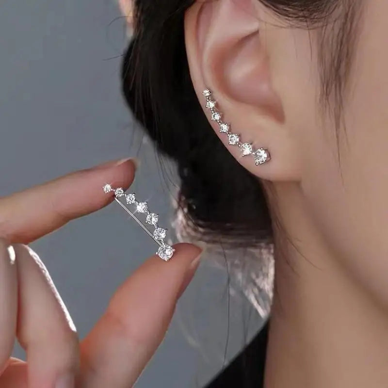 925 Silver Needle Green Flower Earrings For Women Korean Fashion Jewelry 2026 Trending Luxury Zircon Leaf Women's Stud Earrings