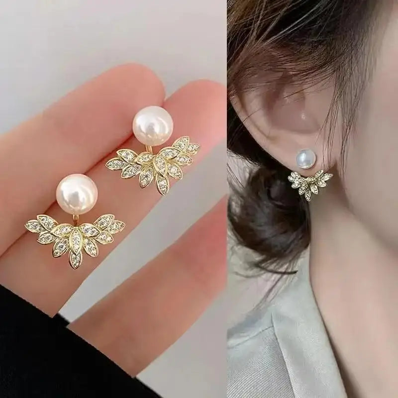 925 Silver Needle Korean Fashion Bowknot Tulip Earrings For Women Jewelry 2026 Trending New Women's White Flower Earrings Brinco
