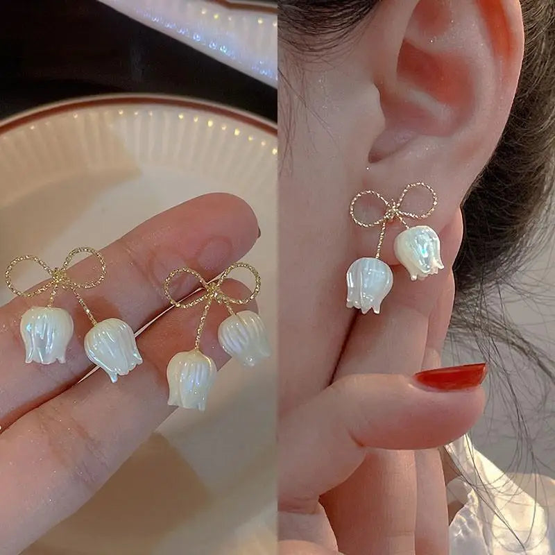 925 Silver Needle Hollow Crystal Swan Earrings For Women Korean Jewelry 2026 Trending New Luxury Animal Pearl Stud Earrings Gift
