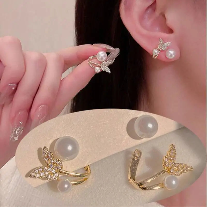 925 Silver Needle Hollow Crystal Swan Earrings For Women Korean Jewelry 2026 Trending New Luxury Animal Pearl Stud Earrings Gift