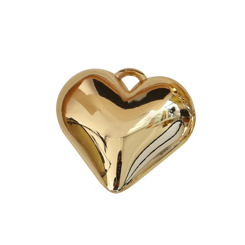 1pcs Contracted Wind Specification Smooth Love Hearts  Ball Pendant Jewelry Necklaces Earrings Diy Material Handmade Charms