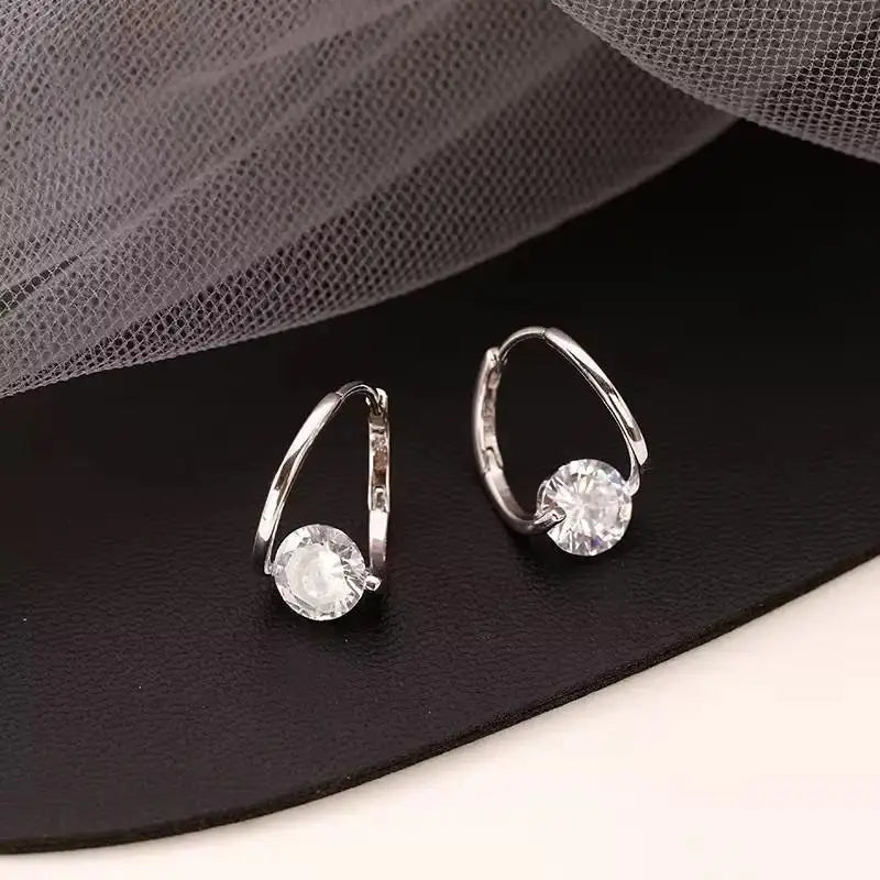 925 Silver Needle Korean Fashion Crystal Flower Earrings For Women Jewelry 2026 Trending New Luxury Zircon Flowers Stud Earrings