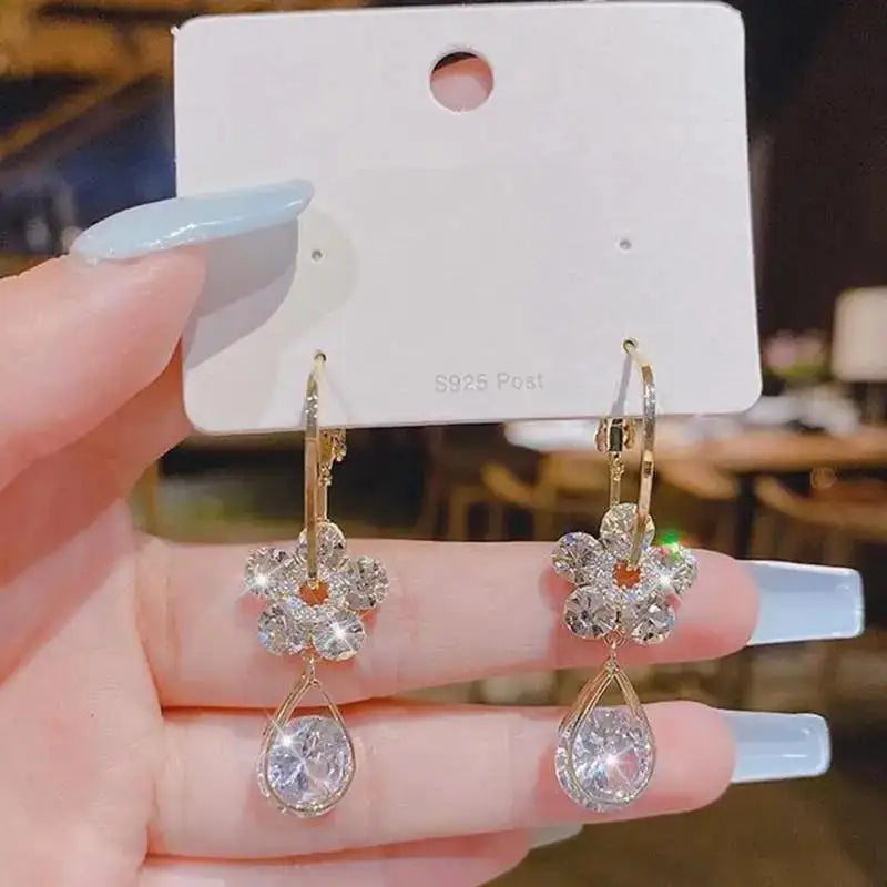 925 Silver Needle Purple Butterfly Long Tassel Earrings For Women Jewelry 2026 Trending Korean Fashion Luxury Crystal Earrings