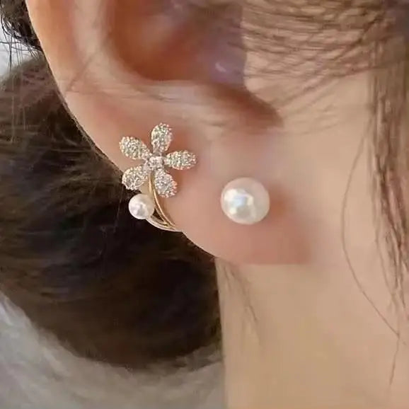925 Silver Needle Korean Fashion Crystal Flower Earrings For Women Jewelry 2026 Trending New Luxury Zircon Flowers Stud Earrings