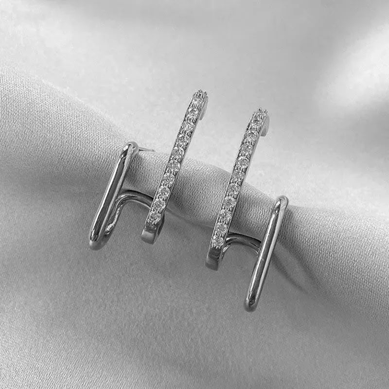 925 Silver Needle Korean Fashion Zircon Geometric Earrings For Women Jewelry 2026 Trending Luxury Crystal Cross Stud Earrings