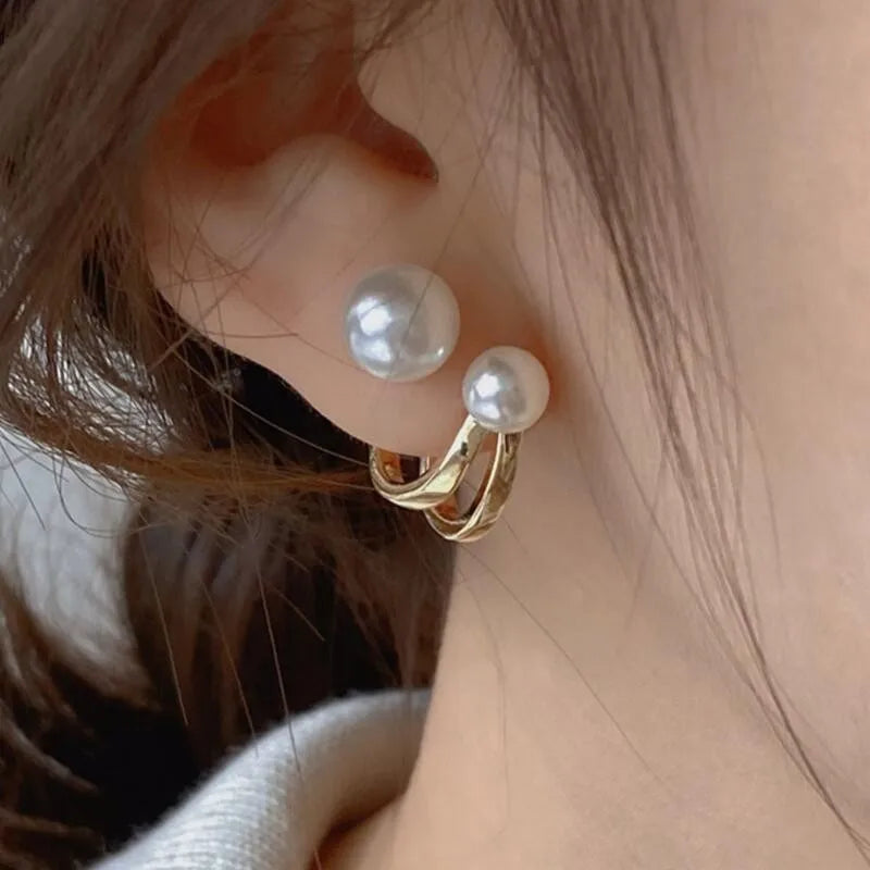 925 Silver Needle Korean Fashion Pearl Stud Earrings For Women Jewelry 2026 Trending Crystal Flower Butterfly Leaf Earrings Gift