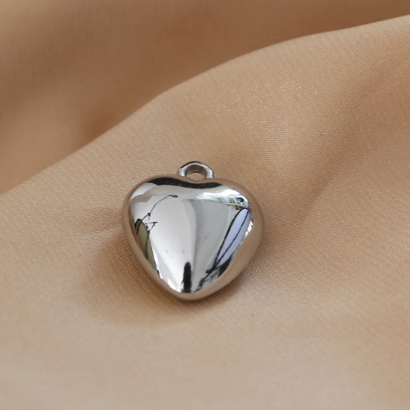 1pcs Contracted Wind Specification Smooth Love Hearts  Ball Pendant Jewelry Necklaces Earrings Diy Material Handmade Charms