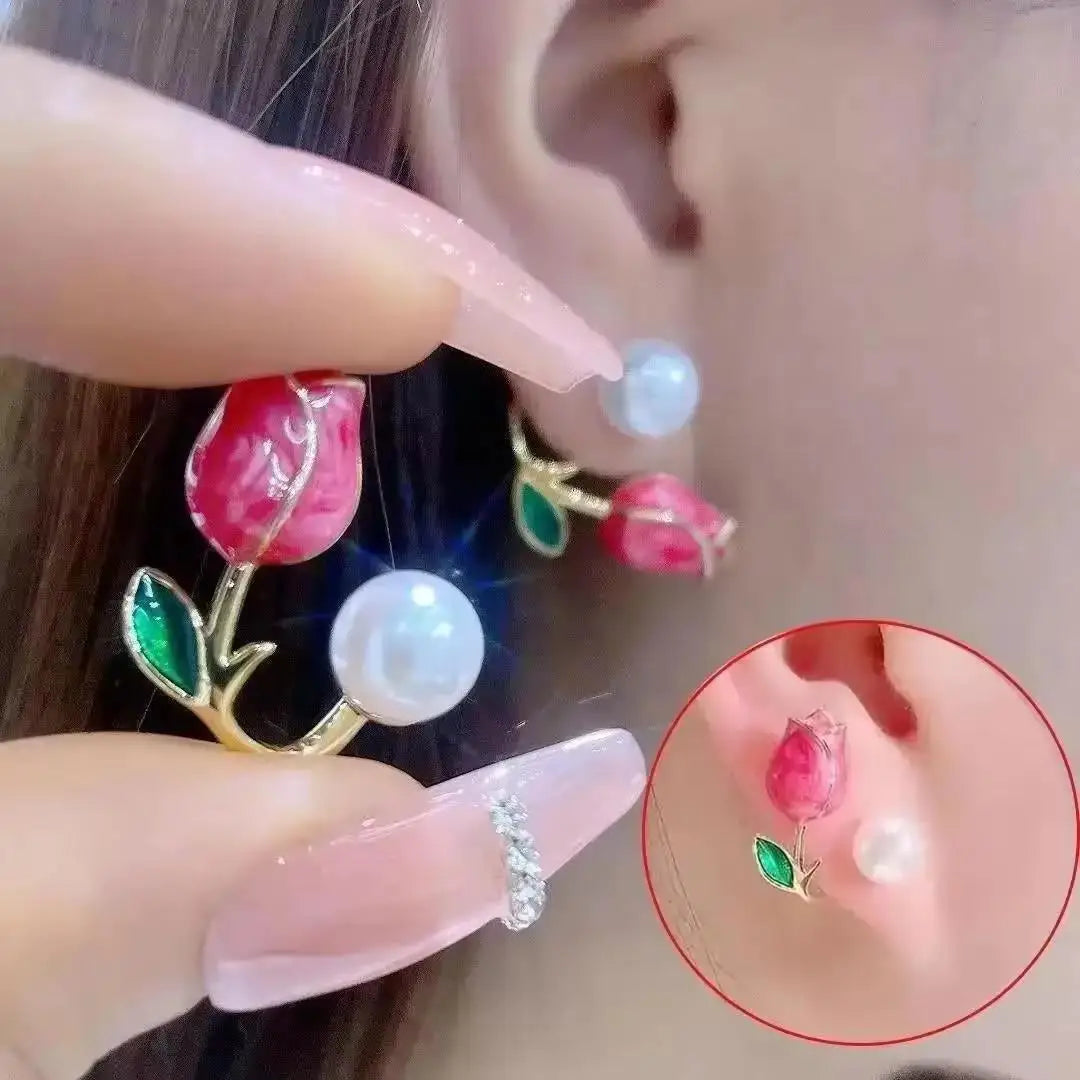 925 Silver Needle Hollow Crystal Swan Earrings For Women Korean Jewelry 2026 Trending New Luxury Animal Pearl Stud Earrings Gift
