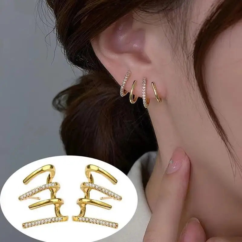 925 Silver Needle Korean Fashion Crystal Heart Earrings For Women Jewelry 2026 Trending New Luxury Women's Hoop Earrings Brincos