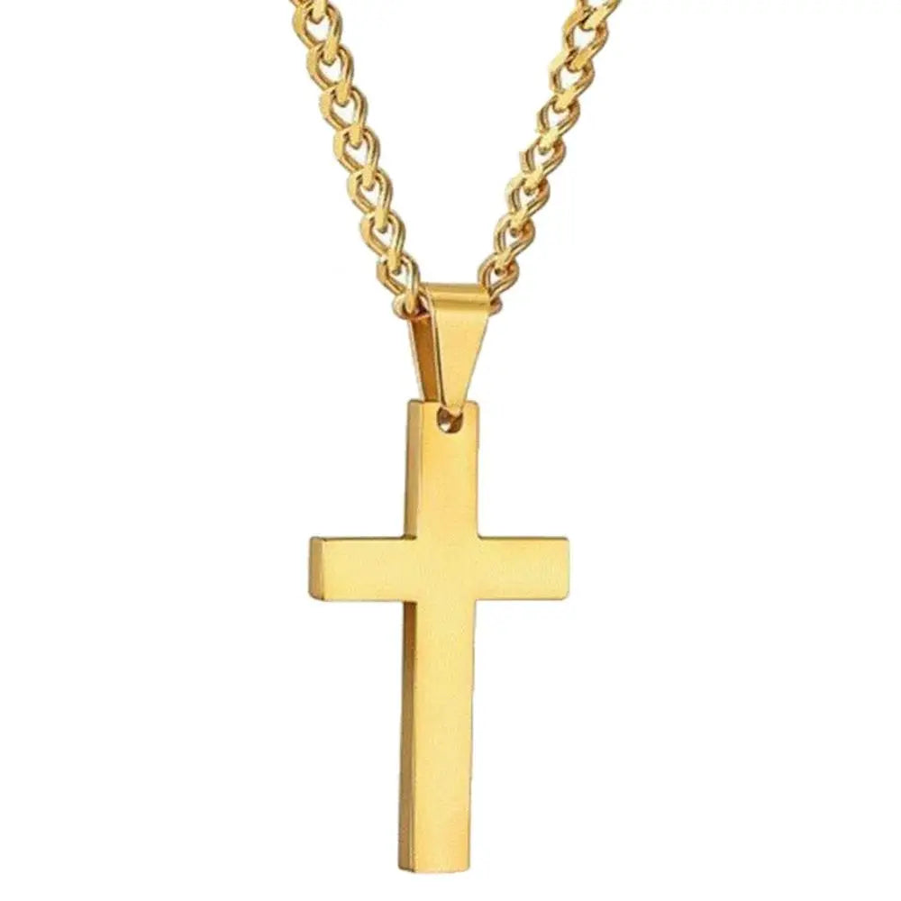Men Clavicle Chain Simple Cross Pendant Necklaces Alloy Necklace Chain Jewelry Chain Choker Christmas Day Gift Women Necklace