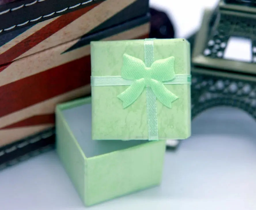 24pcs/Lot Fashion Ribbon Jewelry Box  Multi Colors Ring Earrings Pendant 4x4x3cm Display Packaging Gift