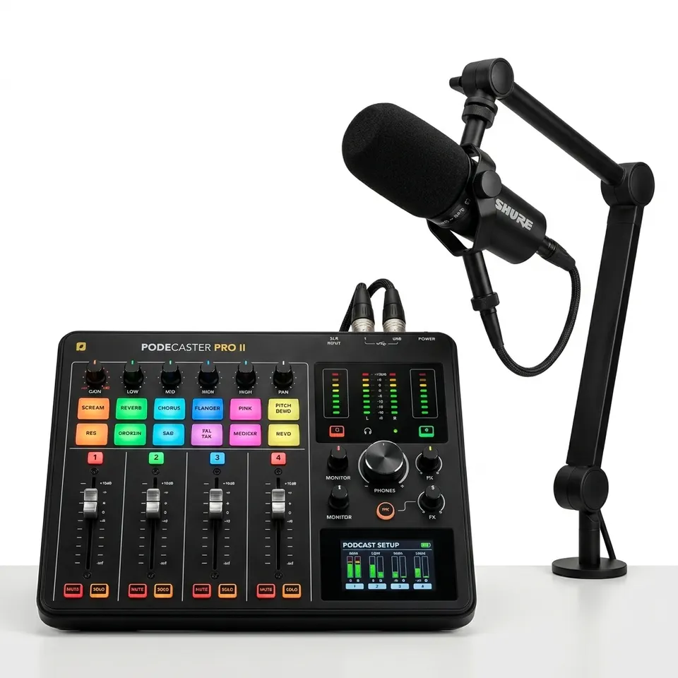 Podcast Microphone Bundle with Live Sound Board Audio Mixer, Podcast Equipment Bundle with 3.5mm Condenser Microphone(P15) for Pc/Phone Live Streaming Singing Gaming, Voice Changer, Denoise