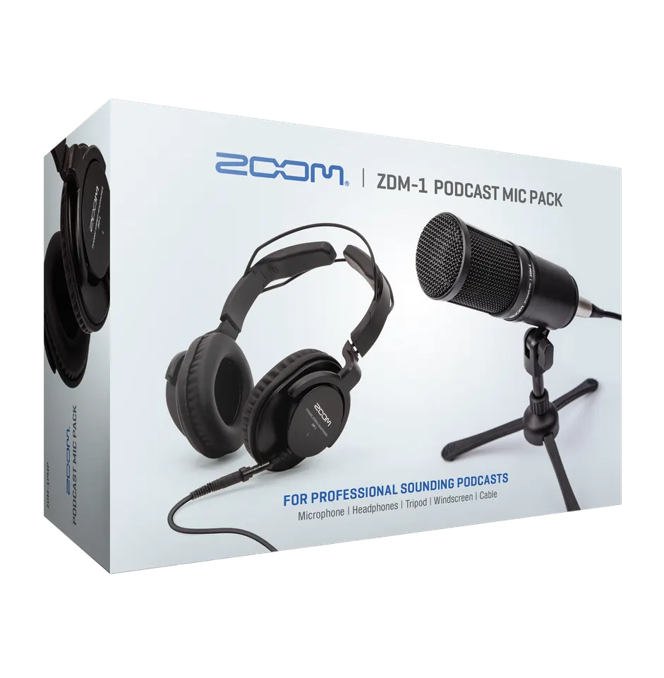 Zoom Zdm-1 Podcast Mic Pack, Podcast Dynamic Microphone, Headphones, Tripod, Windscreen, XLr Cable, For Recording Podcasts